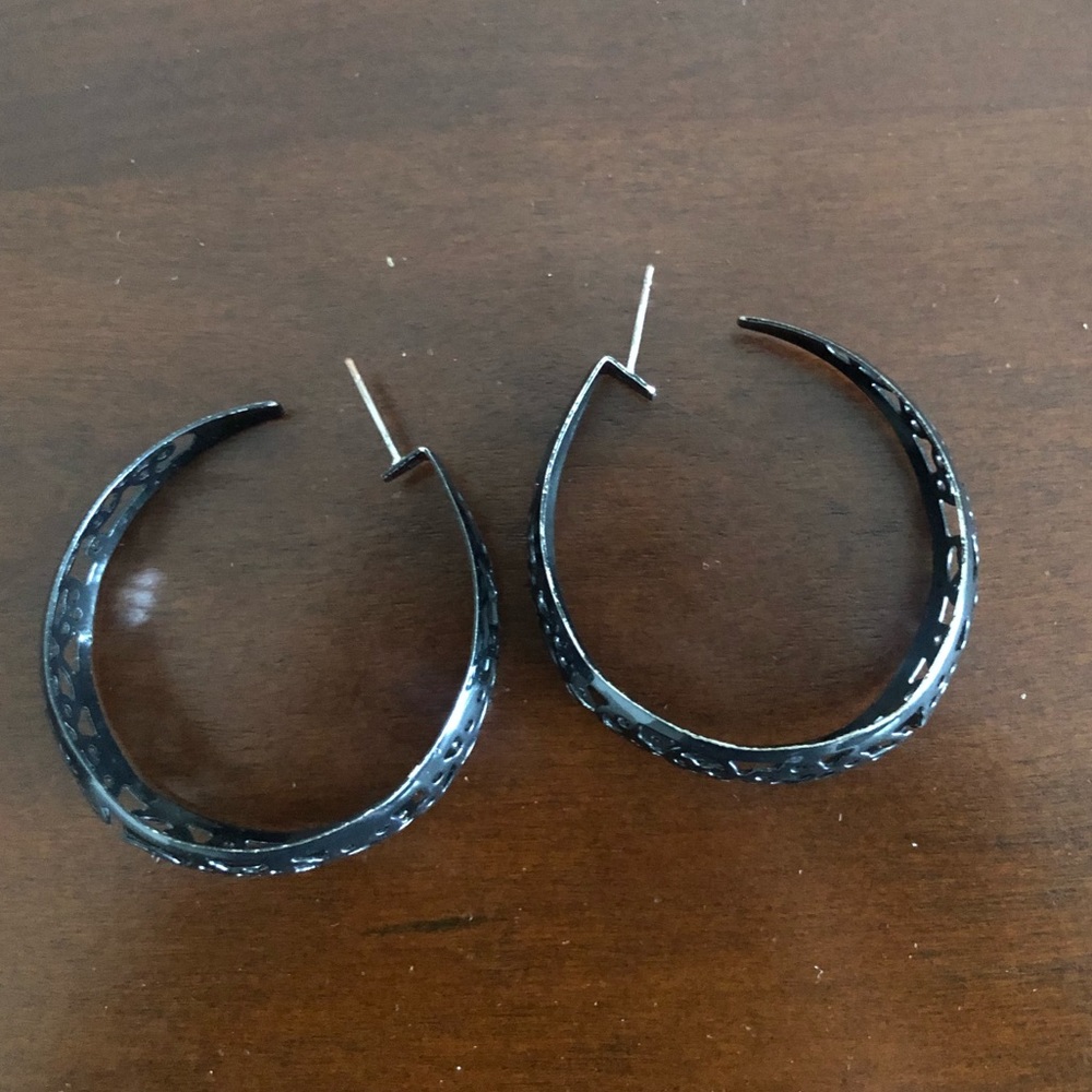 Black hoop earrings
